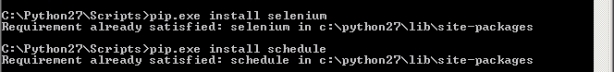 PIP Instal selenium dan schedule